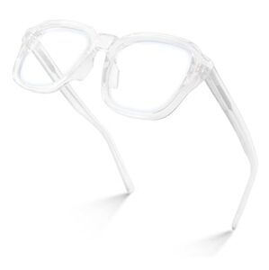 Oversized Square Blue Light Blocking Glasses Computer Clear Frame Eyewear